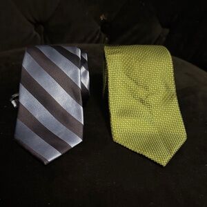Club Room Black and Blue Striped Tie & Green Textured Tie